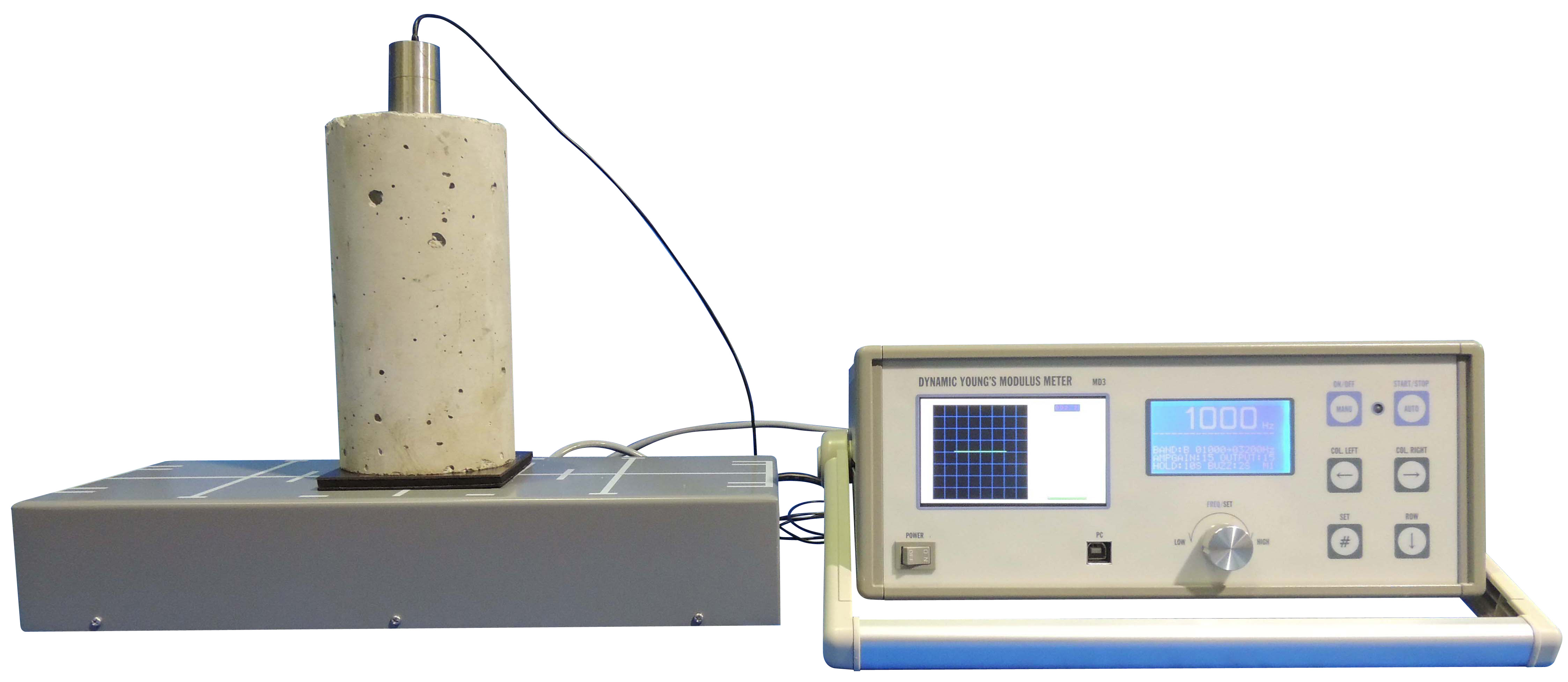 共鳴法非破壊試験機　500〜25,000Ｈｚ　7段切替式