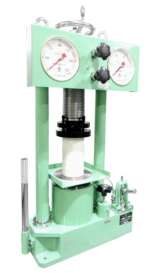 手動圧縮試験機 600kN／荷重計600kN・最小目盛5kN